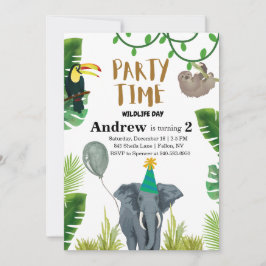Birthday party wildlife jungle animals  kaart
