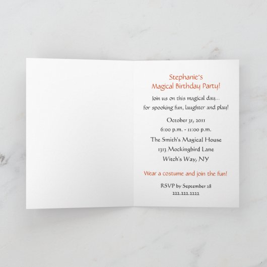 Birthday Party - Witch Persoonlijke uitnodiging (Binnen)
