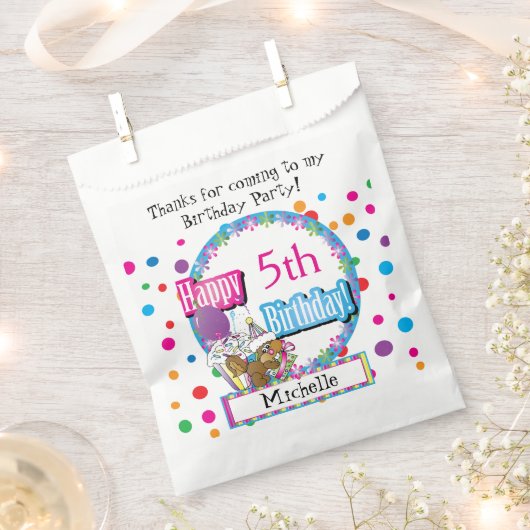 Birthday Party with Cute Cartoon Squirrel Bedankzakje (Geknipt)