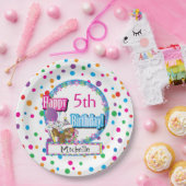 Birthday Party with Cute Cartoon Squirrel Papieren Bordje (Feest)