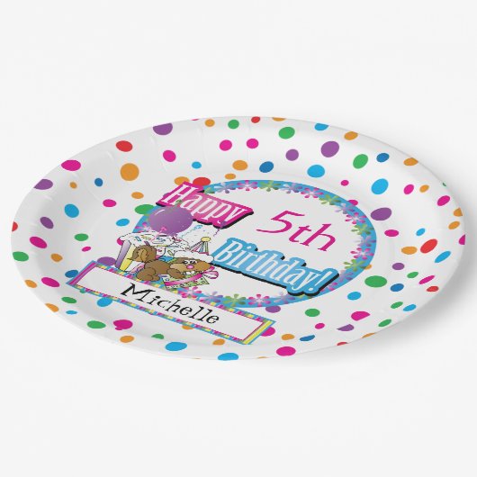 Birthday Party with Cute Cartoon Squirrel Papieren Bordje (Gekanteld)