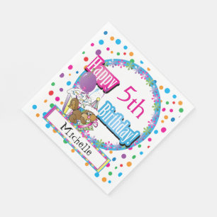 Birthday Party with Cute Cartoon Squirrel Servet