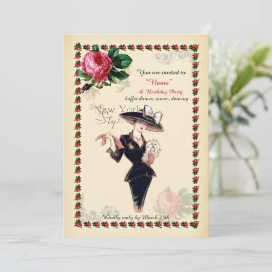 Birthday Party women Any age, Gatsby, Art-Deco Kaart (Staand voorkant)