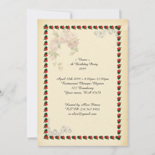 Birthday Party women Any age, Gatsby, Art-Deco Kaart (Achterkant)