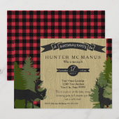 Birthday Party Woodland Forest Lumberjack Pset Kaart (Voorkant / Achterkant)