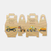 Birthday Party, Yellow Construction Trucks Bedankdoosjes (Uitgevouwen)