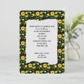 Birthday Party yellow daisy Invitation Kaart (Staand voorkant)