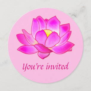Birthday Party Yoga met Lotus Flower Kaart