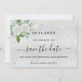 Birthday party zilverfloral save the date