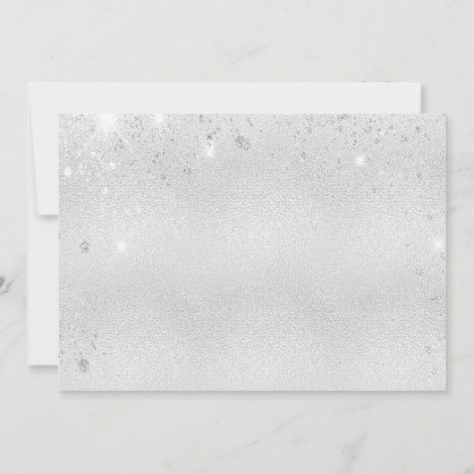 Birthday party zilverfloral save the date (Achterkant)