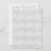 Birthday party zilverkleurige roze glitter kaart (Achterkant)