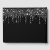 Birthday party zwarte witte glitter druipt naam gastenboek (Achterkant)