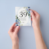 Birthday Pastel Blue Floral Invitation Flyer (Hand)