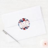 Birthday patriotic USA rode witte blauwe vlag Ronde Sticker (Envelop)
