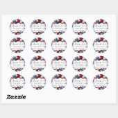 Birthday patriottische rode witte blauwe vlag dank ronde sticker (Vel)