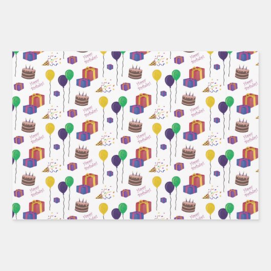 Birthday-patroonPapierblad met onmiddellijke verpa Inpakpapier Vel (Voorkant)