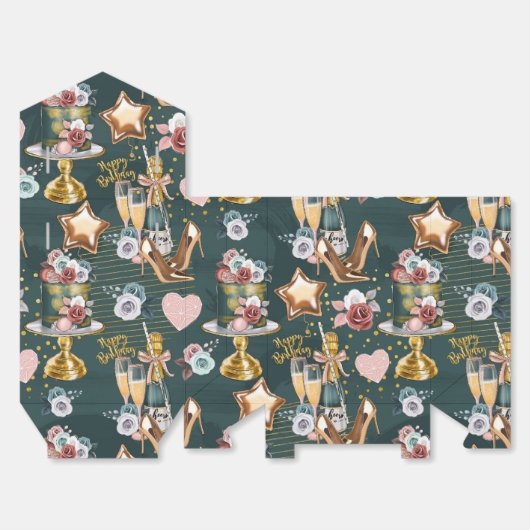 Birthday Pattern Bedankdoosjes (Ongevouwen)