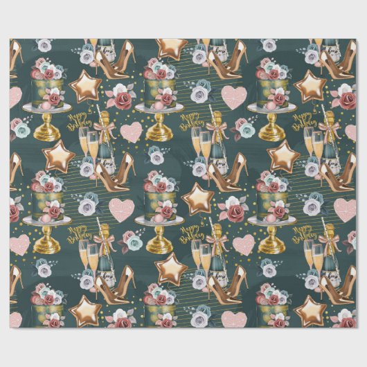 Birthday Pattern Cadeaupapier (Vlak)