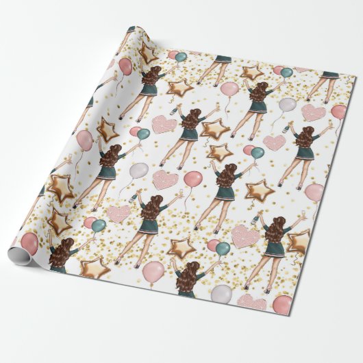 Birthday Pattern Cadeaupapier (Uitgerold)