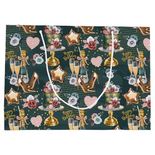 Birthday Pattern  Groot Cadeauzakje (Achterkant)