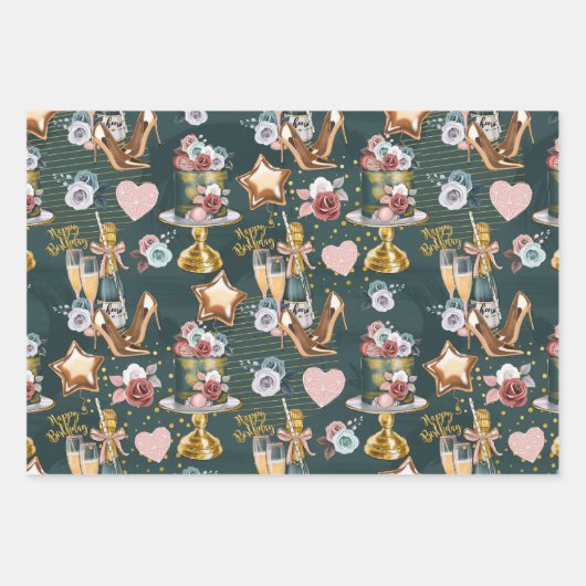 Birthday Pattern Inpakpapier Vel (Voorkant 2)