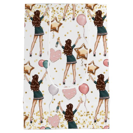 Birthday Pattern  Medium Cadeauzakje (Achterkant)