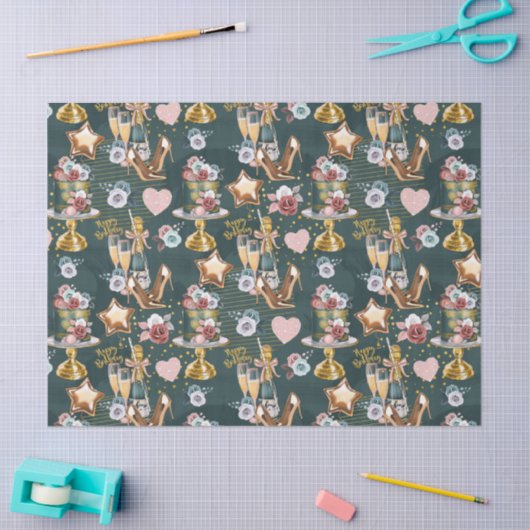 Birthday Pattern  Tissuepapier (Craft)