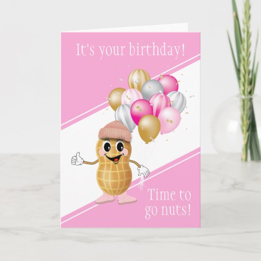 Birthday Peanut | Tijd om gek te worden! Birthday  Kaart (Voorkant)