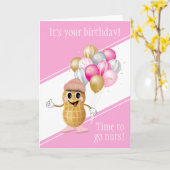 Birthday Peanut | Tijd om gek te worden! Birthday  Kaart (Gele Bloem)