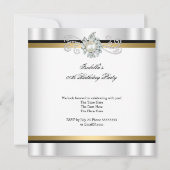 Birthday Pearl Black Gold White Diamond Kaart (Achterkant)