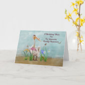 Birthday, Pelican, Flowers and Butterflies Kaart (Gele Bloem)