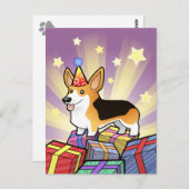 Birthday Pembroke Welsh Corgi Briefkaart (Voorkant / Achterkant)