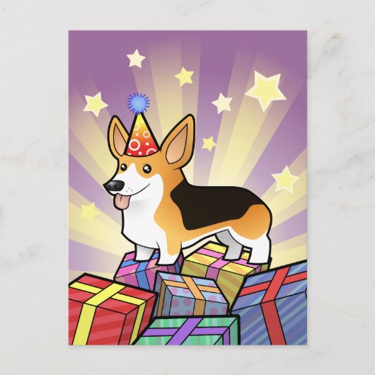 Birthday Pembroke Welsh Corgi Briefkaart (Voorkant)
