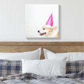 Birthday Pembroke Welsh Corgi Dog Canvas Afdruk (Insitu (Slaapkamer))