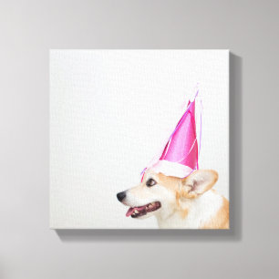 Birthday Pembroke Welsh Corgi Dog Canvas Afdruk