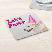 Birthday Pembroke Welsh Corgi Dog Kartonnen Onderzetters (Schuin)