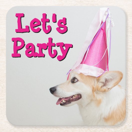 Birthday Pembroke Welsh Corgi Dog Kartonnen Onderzetters (Voorkant)