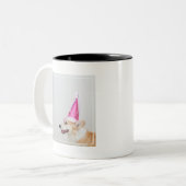 Birthday Pembroke Welsh Corgi Dog Tweekleurige Koffiemok (Voorkant links)