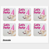 Birthday Pembroke Welsh Corgi Dog Vierkante Sticker (Vel)