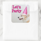 Birthday Pembroke Welsh Corgi Dog Vierkante Sticker (Tas)