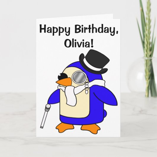 Birthday Penguin  Kaart (Voorkant)