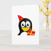 Birthday Penguin Kaart (Gele Bloem)