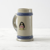 Birthday Penguin met Cupcake Bierpul (Voorkant links)