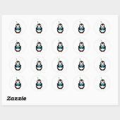 Birthday Penguin Ronde Sticker (Vel)