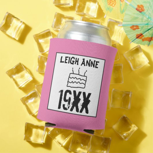 Birthday Personaliseer Geboren in Aangepaste Datum Blikjeskoeler (Insitu Zomer)