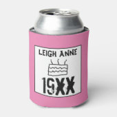 Birthday Personaliseer Geboren in Aangepaste Datum Blikjeskoeler (Blikje Voorkant)