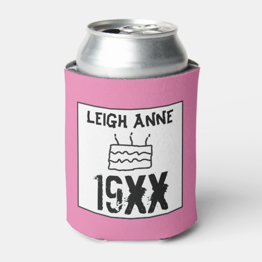 Birthday Personaliseer Geboren in Aangepaste Datum Blikjeskoeler (Blikje Voorkant)