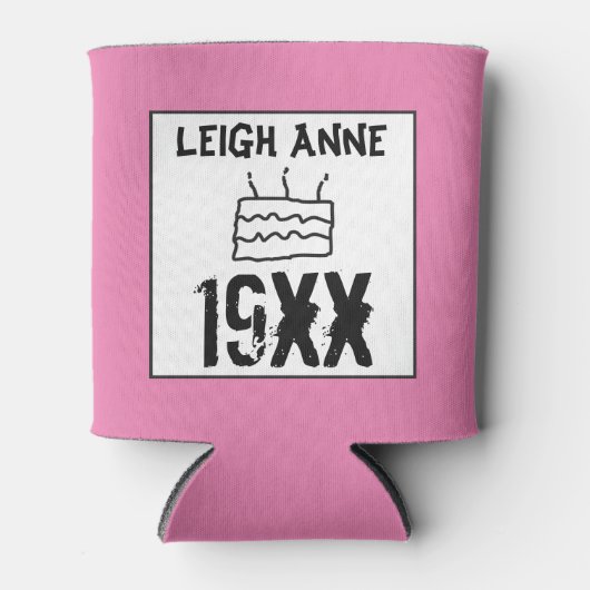 Birthday Personaliseer Geboren in Aangepaste Datum Blikjeskoeler (Voorkant)