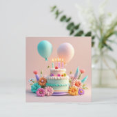 Birthday Personalize Custom card Kaart (Staand voorkant)