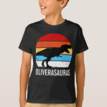 Birthday Personalized Dinosaur T-shirt<br><div class="desc">Cute dinosaur gepersonaliseerde verjaardagscadeau shirt.</div>
